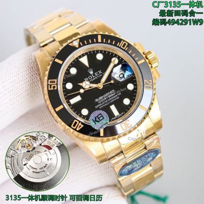 Clean Factory Rolex Submariner 3135 Black Face Watch 40mm